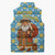 Israel Christmas Sleeveless Puffer Jacket with Blue-Yellow Star Pattern, Menorah, and Santa Motif - Wonder Print Shop