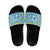 Israel Christmas Slide Sandals with Blue-Yellow Star Pattern, Menorah, and Santa Motif - Wonder Print Shop