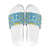 Israel Christmas Slide Sandals with Blue-Yellow Star Pattern, Menorah, and Santa Motif - Wonder Print Shop