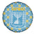 Israel Christmas Spare Tire Cover with Blue-Yellow Star Pattern, Menorah, and Santa Motif - Wonder Print Shop