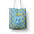 Israel Christmas Tote Bag with Blue-Yellow Star Pattern, Menorah, and Santa Motif - Wonder Print Shop