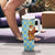 Israel Christmas Tumbler With Handle with Blue-Yellow Star Pattern, Menorah, and Santa Motif - Wonder Print Shop