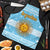 Argentina Christmas Apron with Blue-White Snowflake Pattern, Sun Emblem, and Map Motif - Wonder Print Shop