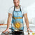 Argentina Christmas Apron with Blue-White Snowflake Pattern, Sun Emblem, and Map Motif - Wonder Print Shop