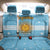 Argentina Christmas Back Car Seat Cover with Blue-White Snowflake Pattern, Sun Emblem, and Map Motif - Wonder Print Shop