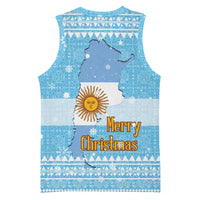 Argentina Christmas Basketball Jersey with Blue-White Snowflake Pattern, Sun Emblem, and Map Motif - Wonder Print Shop