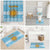 Argentina Christmas Bathroom Set with Blue-White Snowflake Pattern, Sun Emblem, and Map Motif - Wonder Print Shop