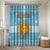 Argentina Christmas Bathroom Set with Blue-White Snowflake Pattern, Sun Emblem, and Map Motif - Wonder Print Shop