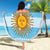 Argentina Christmas Beach Blanket with Blue-White Snowflake Pattern, Sun Emblem, and Map Motif - Wonder Print Shop
