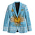 Argentina Christmas Blazer with Blue-White Snowflake Pattern, Sun Emblem, and Map Motif - Wonder Print Shop