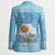 Argentina Christmas Blazer with Blue-White Snowflake Pattern, Sun Emblem, and Map Motif - Wonder Print Shop
