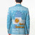 Argentina Christmas Blazer with Blue-White Snowflake Pattern, Sun Emblem, and Map Motif - Wonder Print Shop