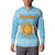 Argentina Christmas Button Sweatshirt with Blue-White Snowflake Pattern, Sun Emblem, and Map Motif - Wonder Print Shop