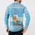 Argentina Christmas Button Sweatshirt with Blue-White Snowflake Pattern, Sun Emblem, and Map Motif - Wonder Print Shop