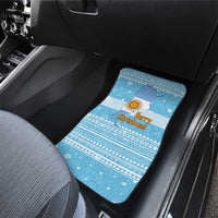 Argentina Christmas Car Mats with Blue-White Snowflake Pattern, Sun Emblem, and Map Motif - Wonder Print Shop