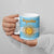 Argentina Christmas Ceramic Mug with Blue-White Snowflake Pattern, Sun Emblem, and Map Motif - Wonder Print Shop