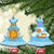 Argentina Christmas Ceramic Ornament with Blue-White Snowflake Pattern, Sun Emblem, and Map Motif - Wonder Print Shop