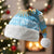 Argentina Christmas Santa Hat with Blue-White Snowflake Pattern, Sun Emblem, and Map Motif - Wonder Print Shop