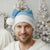 Argentina Christmas Santa Hat with Blue-White Snowflake Pattern, Sun Emblem, and Map Motif - Wonder Print Shop