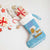 Argentina Christmas Stocking with Blue-White Snowflake Pattern, Sun Emblem, and Map Motif - Wonder Print Shop