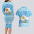 Argentina Christmas Couples Matching Long Sleeve Bodycon Dress and Hawaiian Shirt with Blue-White Snowflake Pattern, Sun Emblem, and Map Motif - Wonder Print Shop