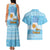 Argentina Christmas Couples Matching Tank Maxi Dress and Hawaiian Shirt with Blue-White Snowflake Pattern, Sun Emblem, and Map Motif - Wonder Print Shop