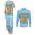 Argentina Christmas Couples Matching Tank Maxi Dress and Long Sleeve Button Shirt with Blue-White Snowflake Pattern, Sun Emblem, and Map Motif - Wonder Print Shop