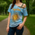 Argentina Christmas Cross Shoulder Shirt with Blue-White Snowflake Pattern, Sun Emblem, and Map Motif - Wonder Print Shop