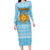 Argentina Christmas Family Matching Long Sleeve Bodycon Dress and Hawaiian Shirt with Blue-White Snowflake Pattern, Sun Emblem, and Map Motif - Wonder Print Shop