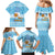 Argentina Christmas Family Matching Mermaid Dress and Hawaiian Shirt with Blue-White Snowflake Pattern, Sun Emblem, and Map Motif - Wonder Print Shop