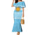 Argentina Christmas Family Matching Mermaid Dress and Hawaiian Shirt with Blue-White Snowflake Pattern, Sun Emblem, and Map Motif - Wonder Print Shop
