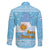Argentina Christmas Family Matching Off The Shoulder Long Sleeve Dress and Hawaiian Shirt with Blue-White Snowflake Pattern, Sun Emblem, and Map Motif - Wonder Print Shop
