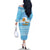 Argentina Christmas Family Matching Off The Shoulder Long Sleeve Dress and Hawaiian Shirt with Blue-White Snowflake Pattern, Sun Emblem, and Map Motif - Wonder Print Shop