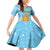 Argentina Christmas Family Matching Off Shoulder Short Dress and Hawaiian Shirt with Blue-White Snowflake Pattern, Sun Emblem, and Map Motif - Wonder Print Shop