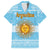 Argentina Christmas Family Matching Off Shoulder Short Dress and Hawaiian Shirt with Blue-White Snowflake Pattern, Sun Emblem, and Map Motif - Wonder Print Shop