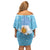 Argentina Christmas Family Matching Off Shoulder Short Dress and Hawaiian Shirt with Blue-White Snowflake Pattern, Sun Emblem, and Map Motif - Wonder Print Shop