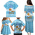 Argentina Christmas Family Matching Puletasi and Hawaiian Shirt with Blue-White Snowflake Pattern, Sun Emblem, and Map Motif - Wonder Print Shop