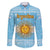Argentina Christmas Family Matching Puletasi and Hawaiian Shirt with Blue-White Snowflake Pattern, Sun Emblem, and Map Motif - Wonder Print Shop