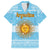 Argentina Christmas Family Matching Short Sleeve Bodycon Dress and Hawaiian Shirt with Blue-White Snowflake Pattern, Sun Emblem, and Map Motif - Wonder Print Shop