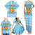 Argentina Christmas Family Matching Tank Maxi Dress and Hawaiian Shirt with Blue-White Snowflake Pattern, Sun Emblem, and Map Motif - Wonder Print Shop