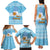 Argentina Christmas Family Matching Tank Maxi Dress and Hawaiian Shirt with Blue-White Snowflake Pattern, Sun Emblem, and Map Motif - Wonder Print Shop