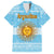 Argentina Christmas Hawaiian Shirt with Blue-White Snowflake Pattern, Sun Emblem, and Map Motif - Wonder Print Shop