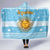 Argentina Christmas Hooded Blanket with Blue-White Snowflake Pattern, Sun Emblem, and Map Motif - Wonder Print Shop