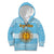 Argentina Christmas Kid Hoodie with Blue-White Snowflake Pattern, Sun Emblem, and Map Motif - Wonder Print Shop