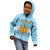 Argentina Christmas Kid Hoodie with Blue-White Snowflake Pattern, Sun Emblem, and Map Motif - Wonder Print Shop