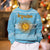 Argentina Christmas Kid Ugly Christmas Sweater with Blue-White Snowflake Pattern, Sun Emblem, and Map Motif - Wonder Print Shop