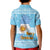 Argentina Christmas Kid Polo Shirt with Blue-White Snowflake Pattern, Sun Emblem, and Map Motif - Wonder Print Shop