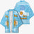 Argentina Christmas Kimono with Blue-White Snowflake Pattern, Sun Emblem, and Map Motif - Wonder Print Shop