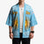 Argentina Christmas Kimono with Blue-White Snowflake Pattern, Sun Emblem, and Map Motif - Wonder Print Shop