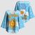 Argentina Christmas Kimono Sleeve Blouse with Blue-White Snowflake Pattern, Sun Emblem, and Map Motif - Wonder Print Shop